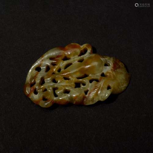 Chinese Russet Jade Carving of Double Gourd