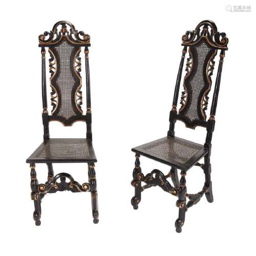 Swedish Baroque Set of Four Dining Chairs