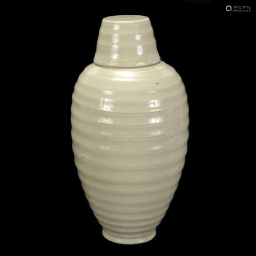 Chinese Ding Ware Type Meiping Vase with Cover