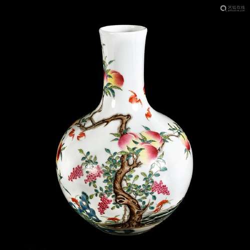 Chinese Famille Rose Globular Vase