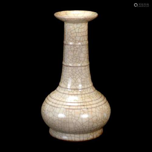 Chinese Ge Type Brown Crackle Glazed 'Bamboo Neck'