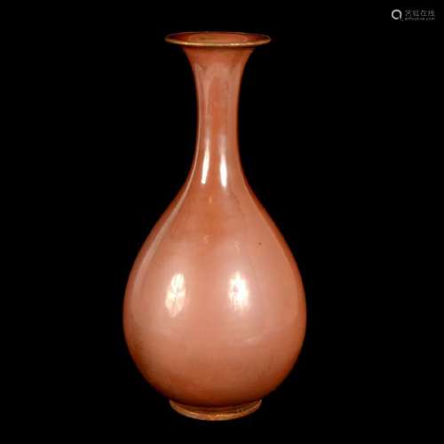 Chinese Dingyao Persimmon Glazed Pear-Shaped Vase