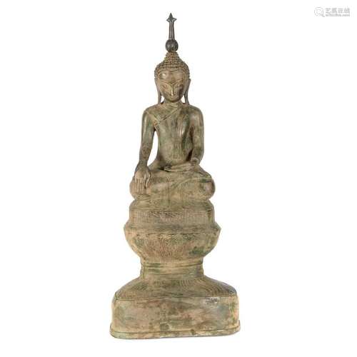 Cambodian Bronze Seated Buddha