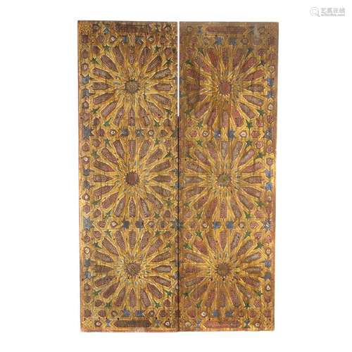 Pair of 18th Century Carved and Painted Moroccan Doors