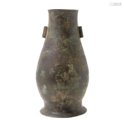 Chinese Archaistic Bronze Hu Form Vase