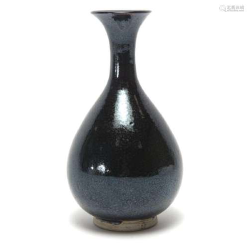 Chinese Black Glazed 'Oil Spot' Pear-Shaped Vase