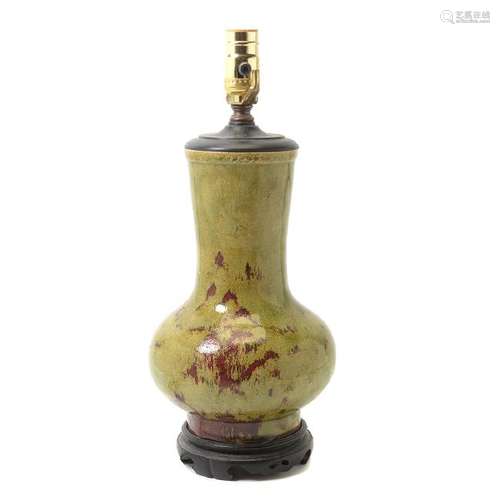 Chinese Flambe Glazed Bottle Vase