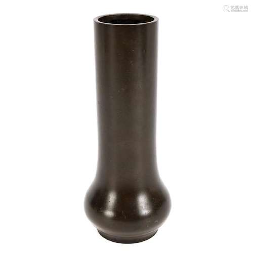 Japanese Bronze Cylindrical Vase