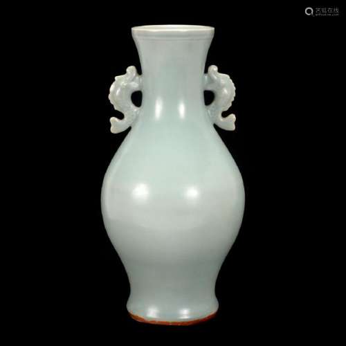 Chinese Longquan Celadon Olive Shaped Vase