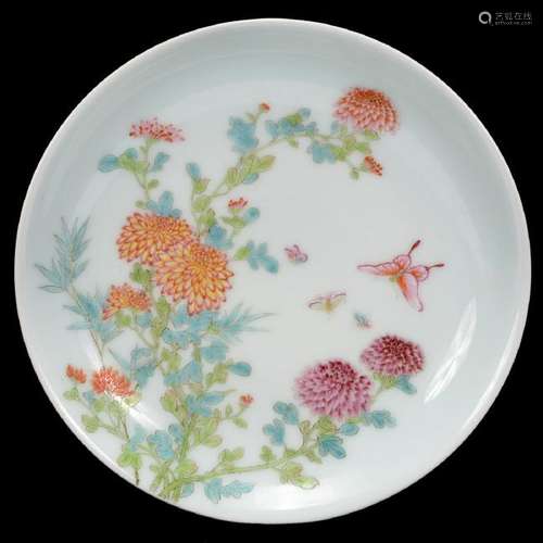 Chinese Famille Rose Chrysanthemum Dish