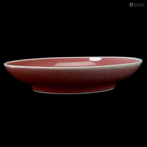 Chinese Copper-Red Glazed Porcelain Dish