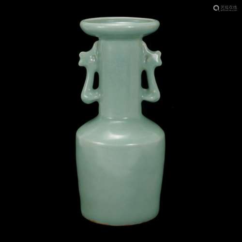 Chinese Longquan Celadon Mallet-Form Vase