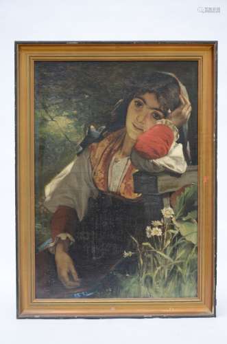 De Pape (1877): painting o/c  'Napolitan lady'