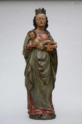 Sculpture in wood 'Madonna and child', Bohemia around 1500