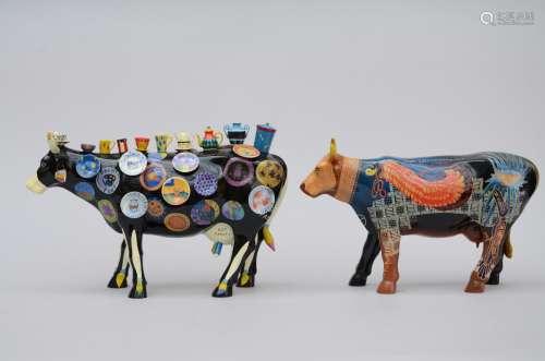 Cow Parade: two cows in porcelain + 4 sculptures
