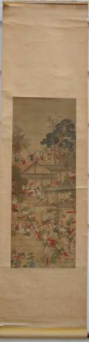 Chinese scroll, '100 children playing'