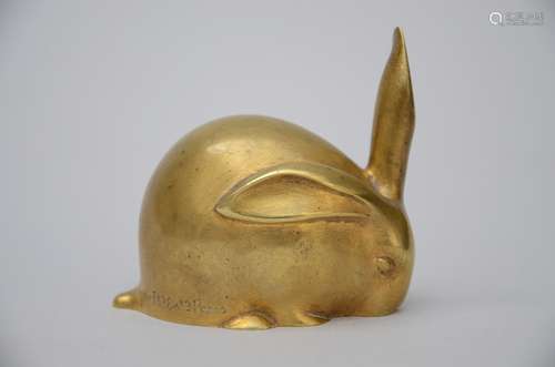 E.M. Sandoz: gilt bronze sculpture 'rabbit'