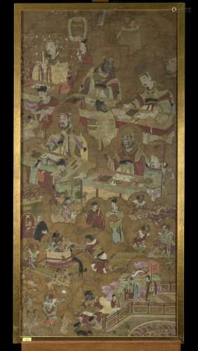 Chinese painting on silk 'the judgment'