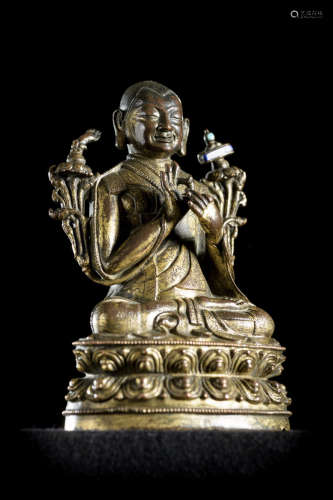 Tibetan gilt bronze sculpture 'Lama', 16th century
