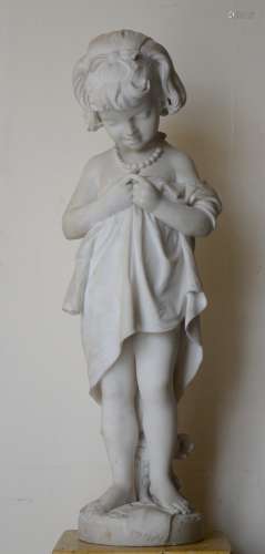 P. Bazzanti (Firenze): marble statue 'young girl'