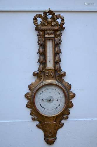 Barometer in carved wood 18th century, Dijon