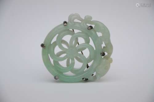 Jadeite disc with silver fitting