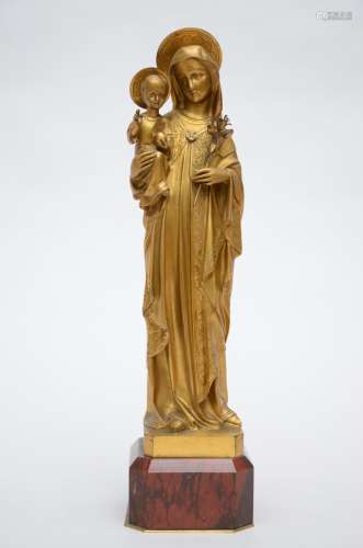 Gilt bronze sculpture 'Madonna and child'