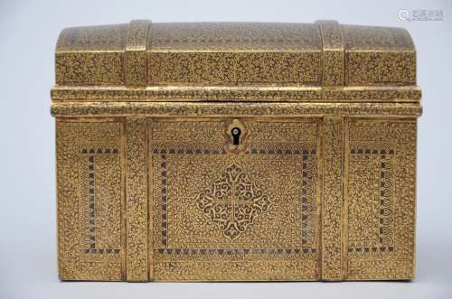 Islamic metal box with Koftgari inlaywork, India