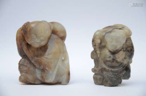 Two sculptures in jade 'sages'