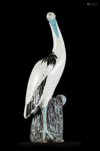 Large sculpture in Chinese porcelain 'crane', 18th century