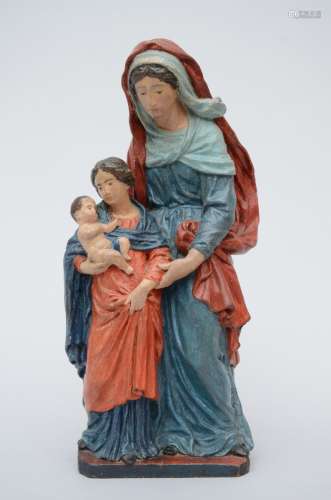 Wooden statue 'St Anne, Virgin and Child', 18th century