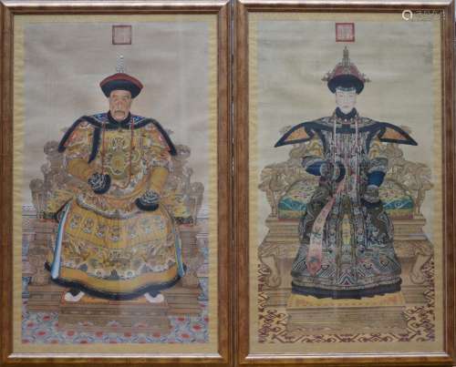 A pair of coloured screen prints 'imperial portraits'
