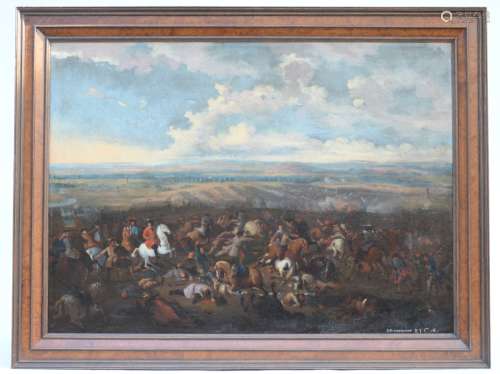 Anonymous: painting o/c 'view of the battle of Oudenaarde 1708'
