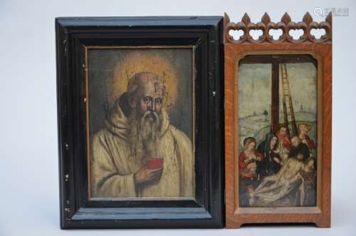 Lot: two religious paintings