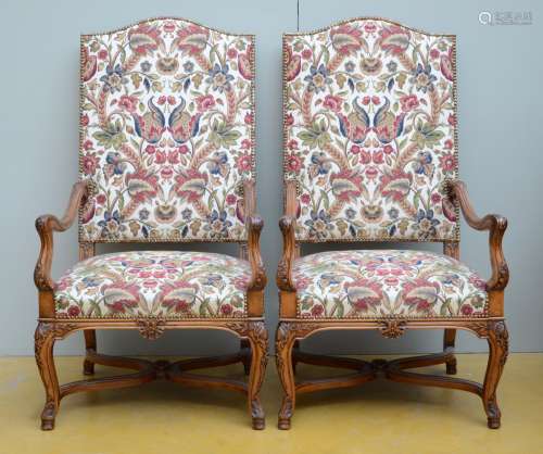 A pair of decorative armchairs