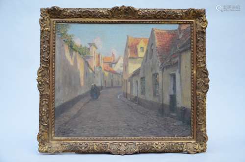 E. Vierin: painting o/c 'view of Bruges'