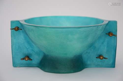 Enzo Mari & Daum: blue bowl in glass paste