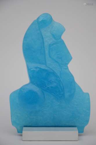 Gilberte See & Daum: half-relief in glass paste 'mother and child'