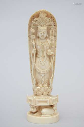 Sculpture in ivory 'Kannon on Qilin', Meiji period