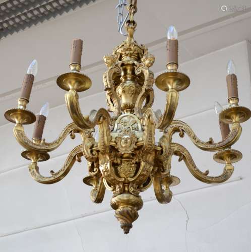 Large bronze Mazarin chandelier, 19th century