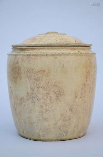 A Vietnamese lidded jar in earthenware