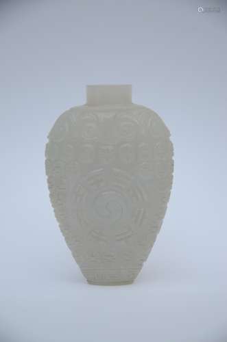 A snuff bottle in jade