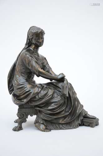 Bronze neo-classical sculpture 'Lady with a book'