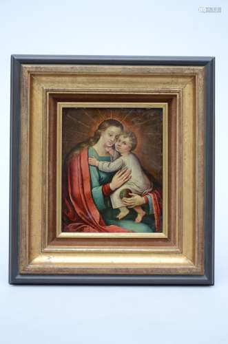 Anonymous (17th century): painting oil/copper 'Madonna with child'