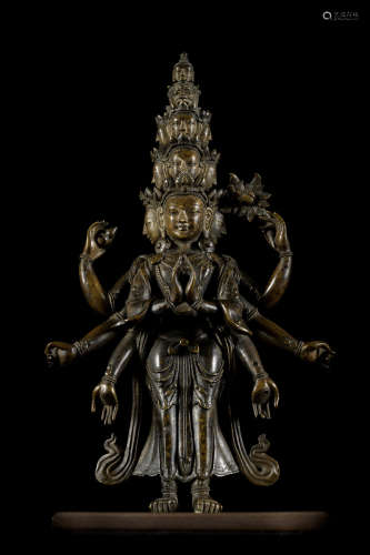 Sino-Tibetan bronze statue 'Avalokiteshvara', Qianlong period