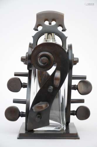 Arman & Baccarat: bottle in a bronze case 'Violoncelle'