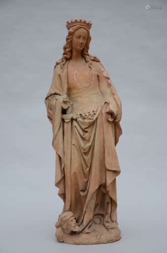 Statue in terra cotta 'female Saint'
