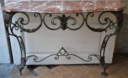 Decorative console in wrought iron