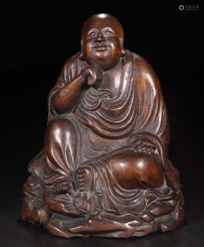 A CHENXIANG WOOD CARVED LUOHAN BUDDHA