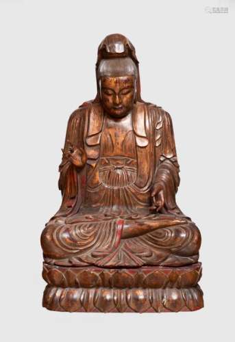 Grande statue de moine japonais, en bronze…